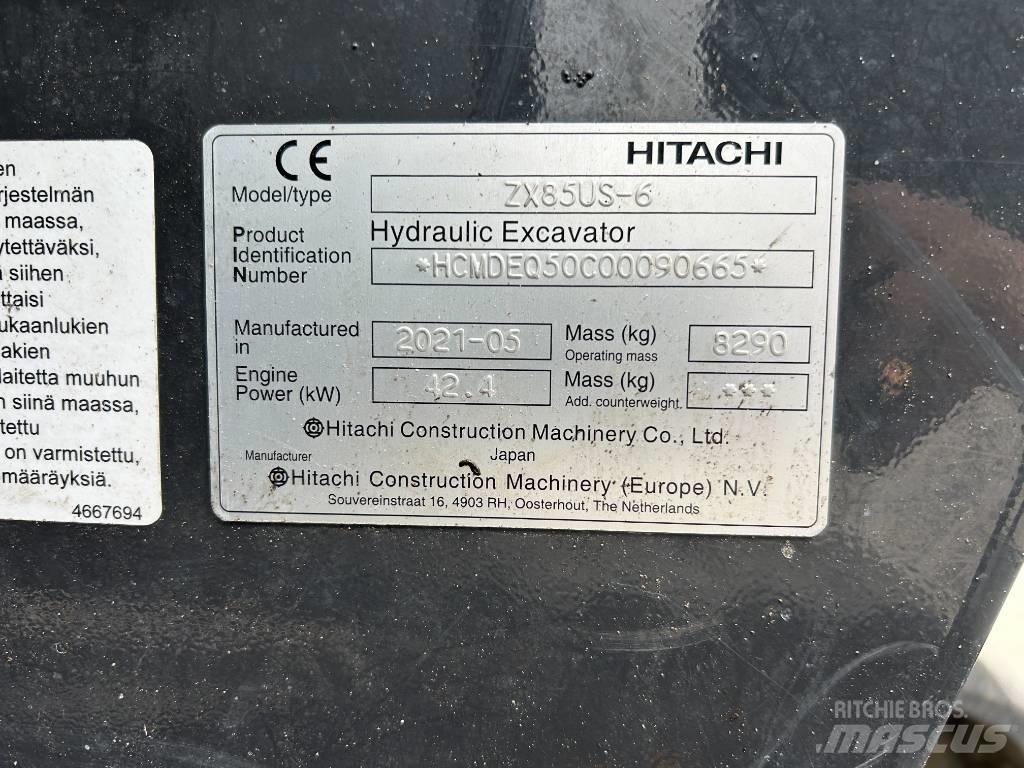 Hitachi ZX85U-6 Midigraafmachines 7t - 12t