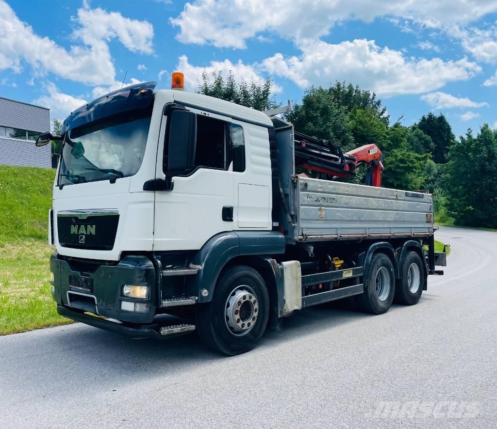MAN TGS 26.440 Vlakke laadvloer met kraan