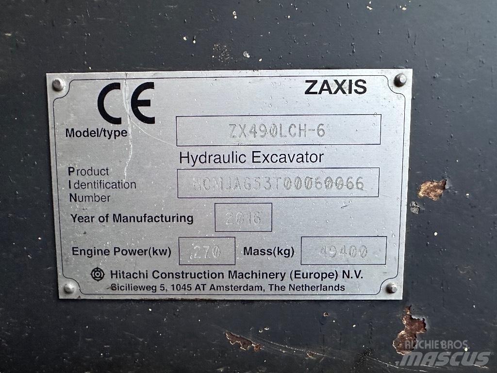 Hitachi ZX 490 LCH Rupsgraafmachines
