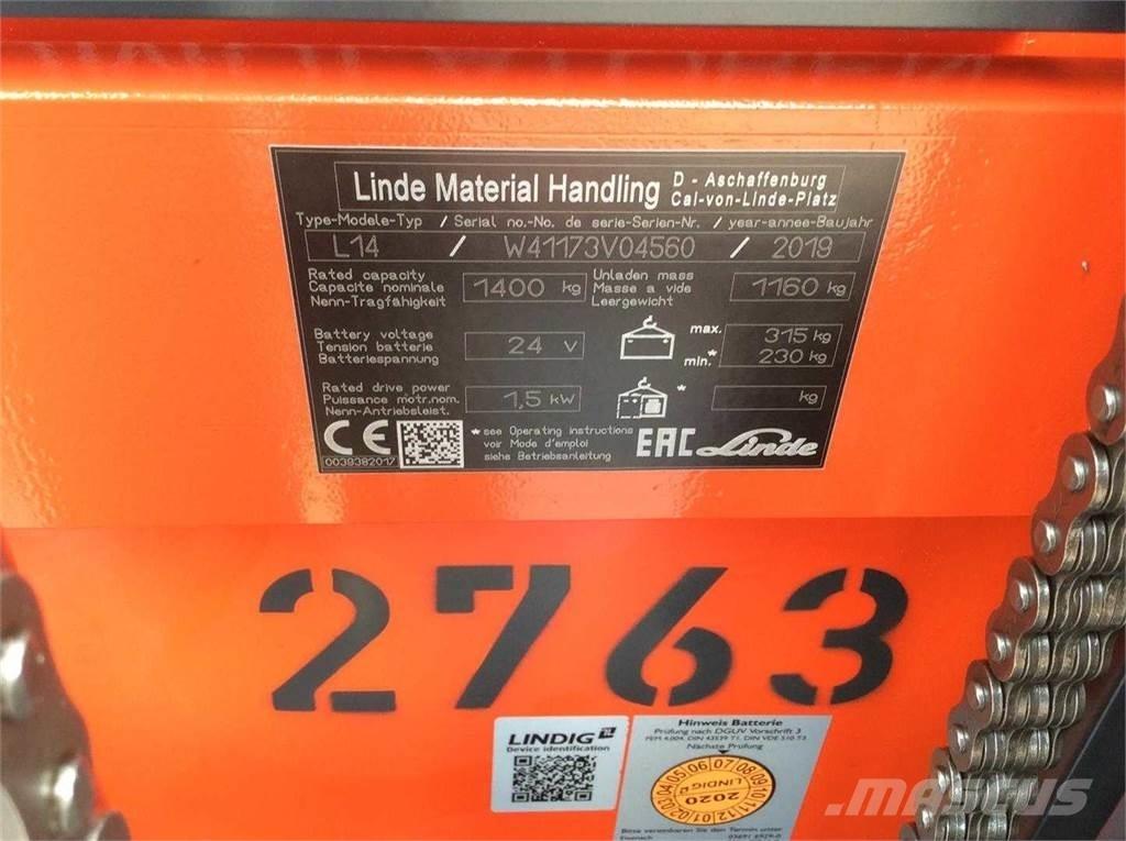 Linde L14I Zelfrijdende stapelaars