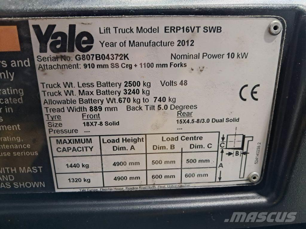 Yale ERP16VT SWB Elektrische heftrucks