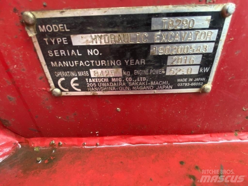Takeuchi TB 290 Midigraafmachines 7t - 12t