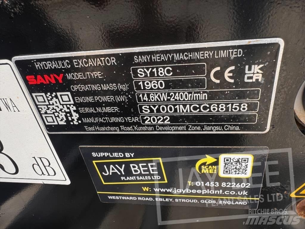 Sany SY 18 C Minigraafmachines < 7t