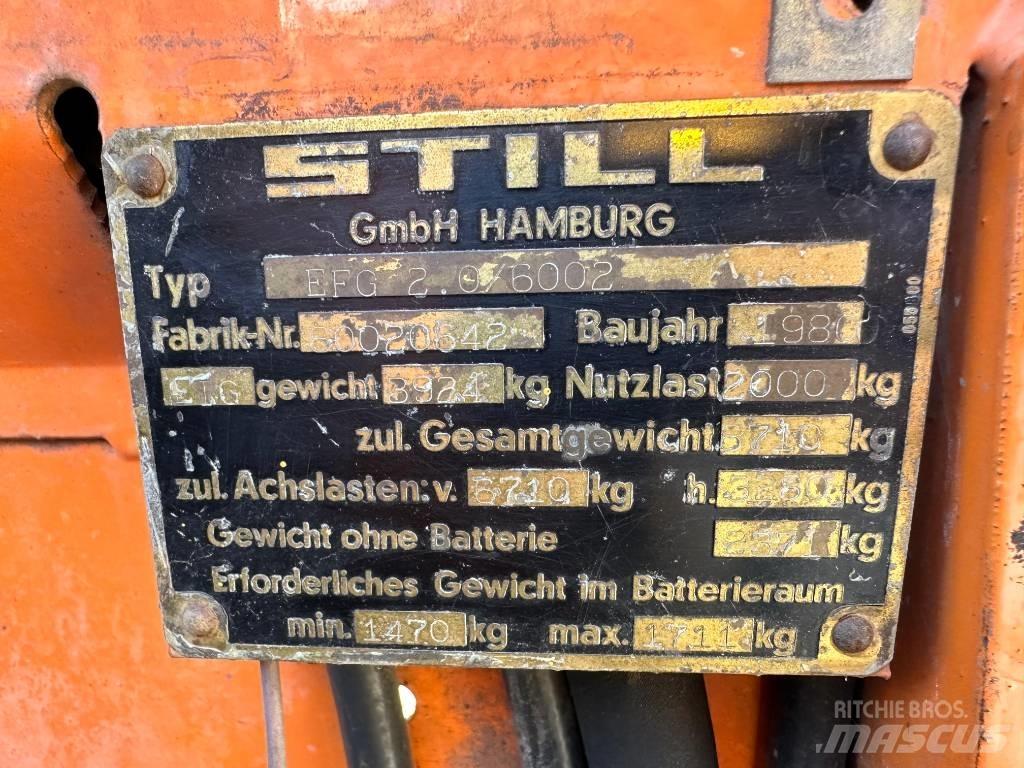 Still EFG 2.0/6002 Elektrische heftrucks