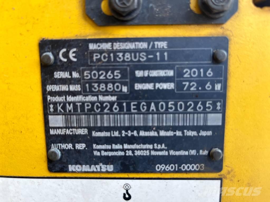Komatsu PC 138 US-11 Rupsgraafmachines