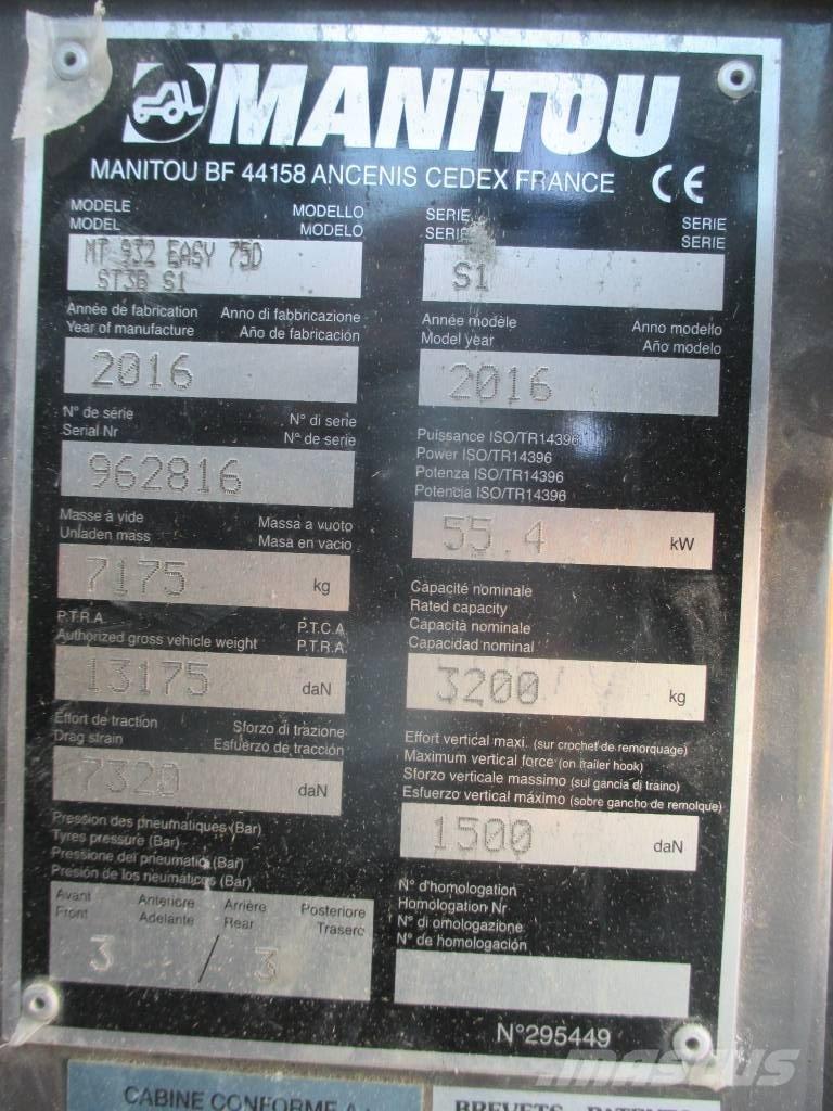 Manitou MT 932 Verreikers