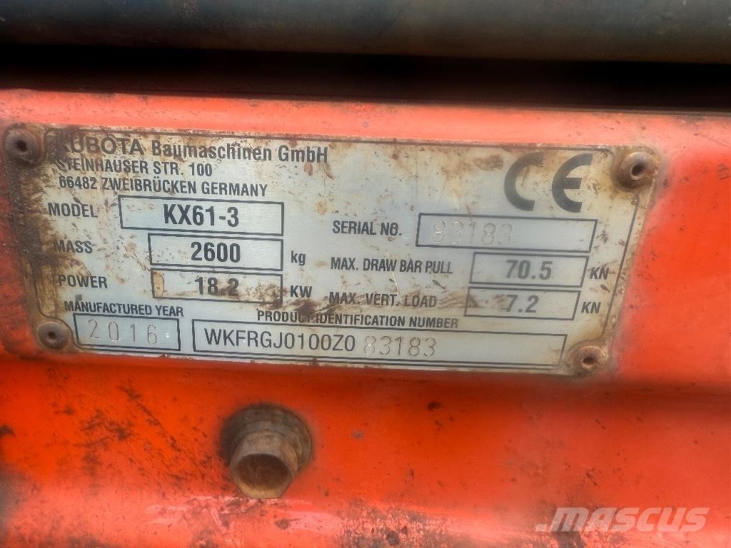 Kubota KX 61-3 Minigraafmachines < 7t