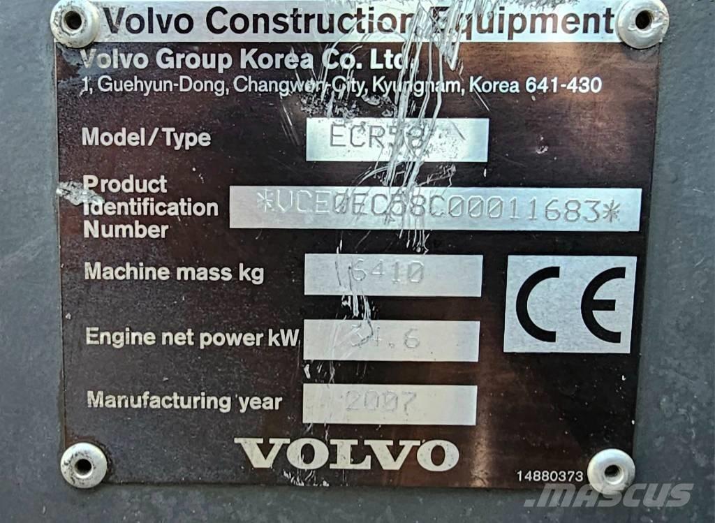 Volvo ECR 58 plus Midigraafmachines 7t - 12t