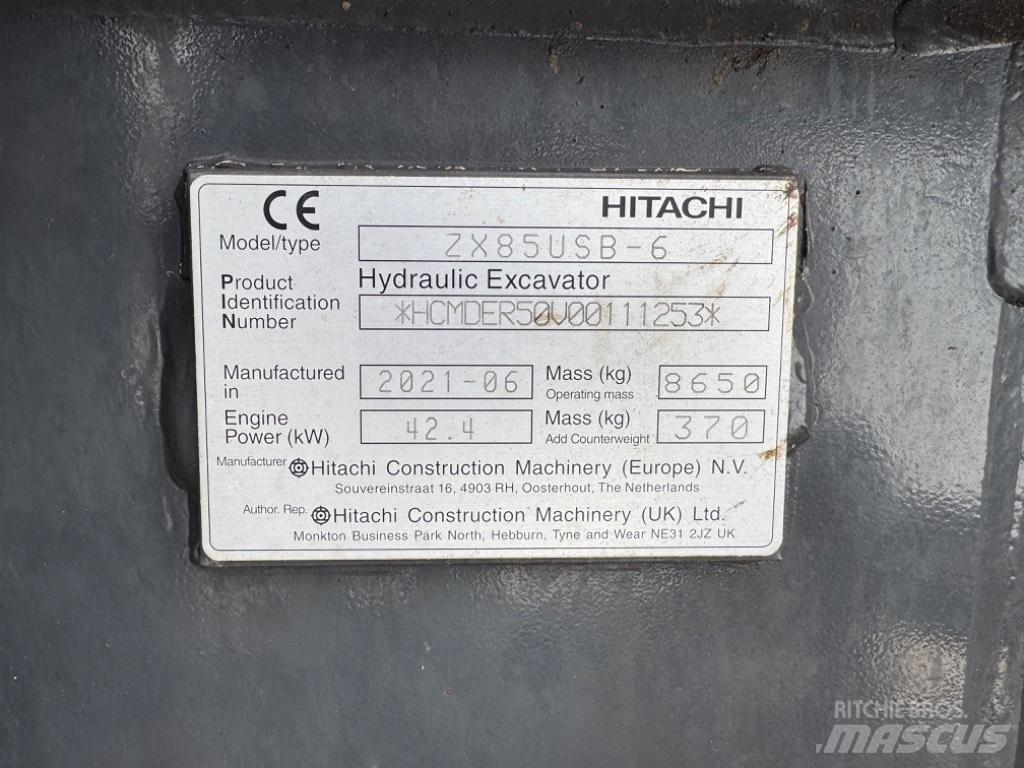 Hitachi ZX 85 US-6 Midigraafmachines 7t - 12t