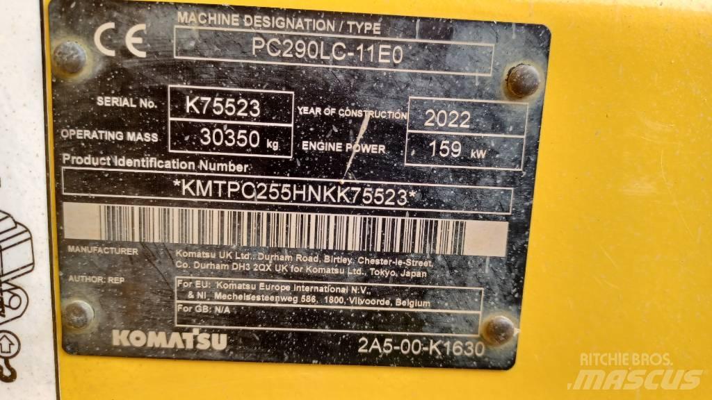 Komatsu PC 290 LC-11 Rupsgraafmachines