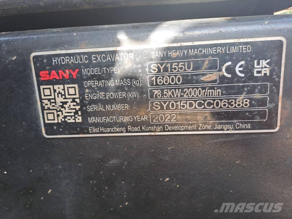 Sany SY 155 U Rupsgraafmachines