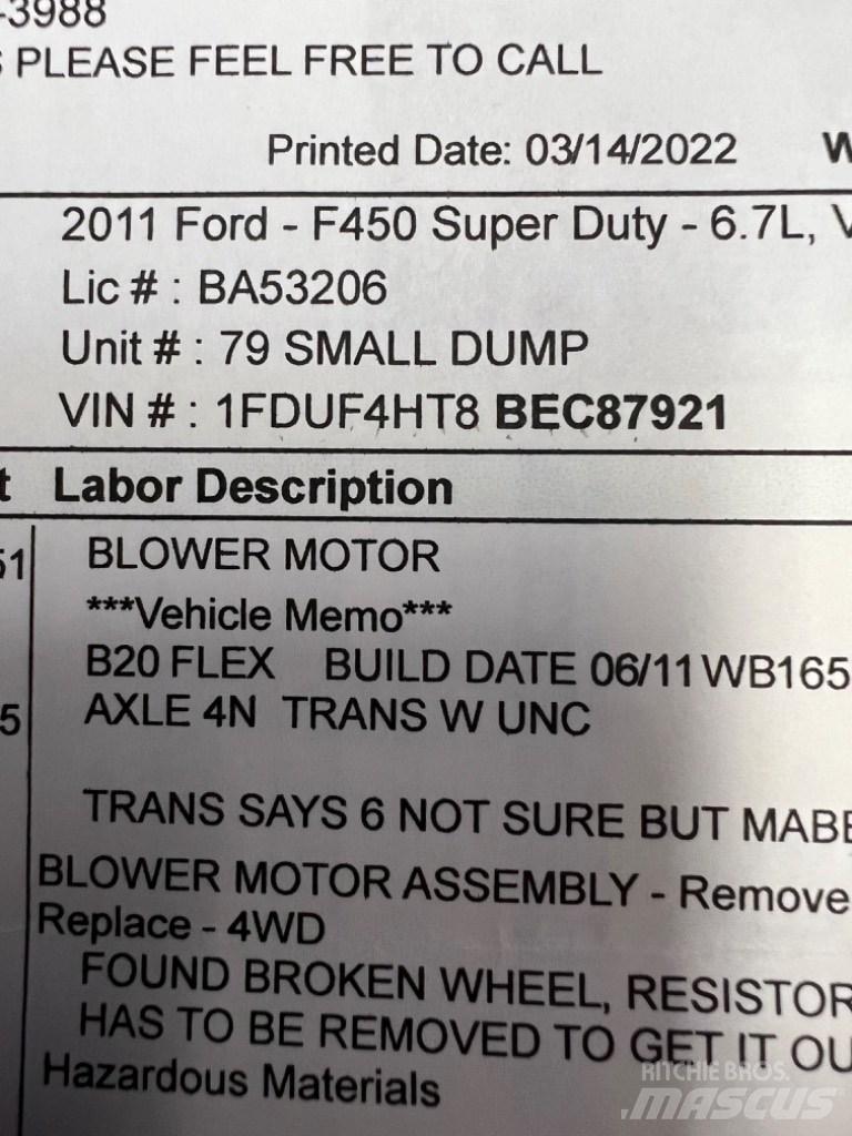 Ford F450 SUPER  DUTY Bouw - Overige