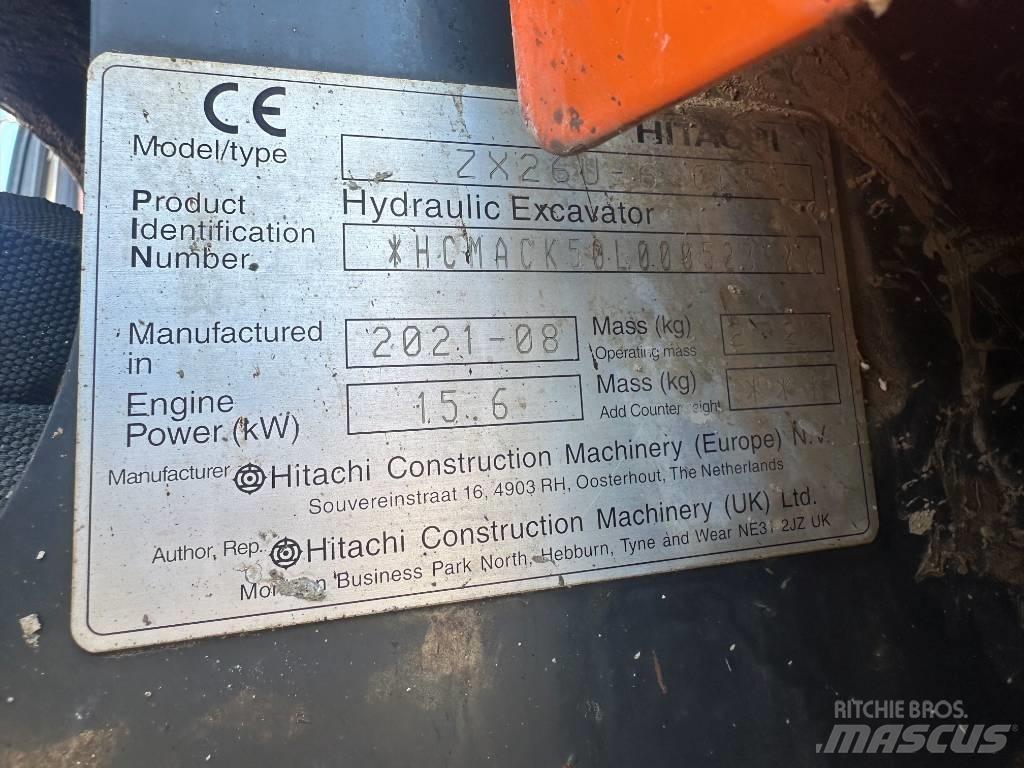 Hitachi ZX 26 U-6 Minigraafmachines < 7t