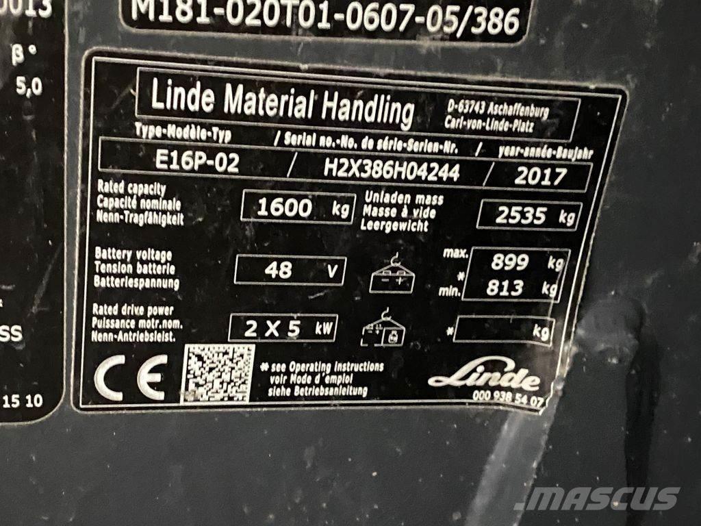 Linde E16P-02 Elektrische heftrucks