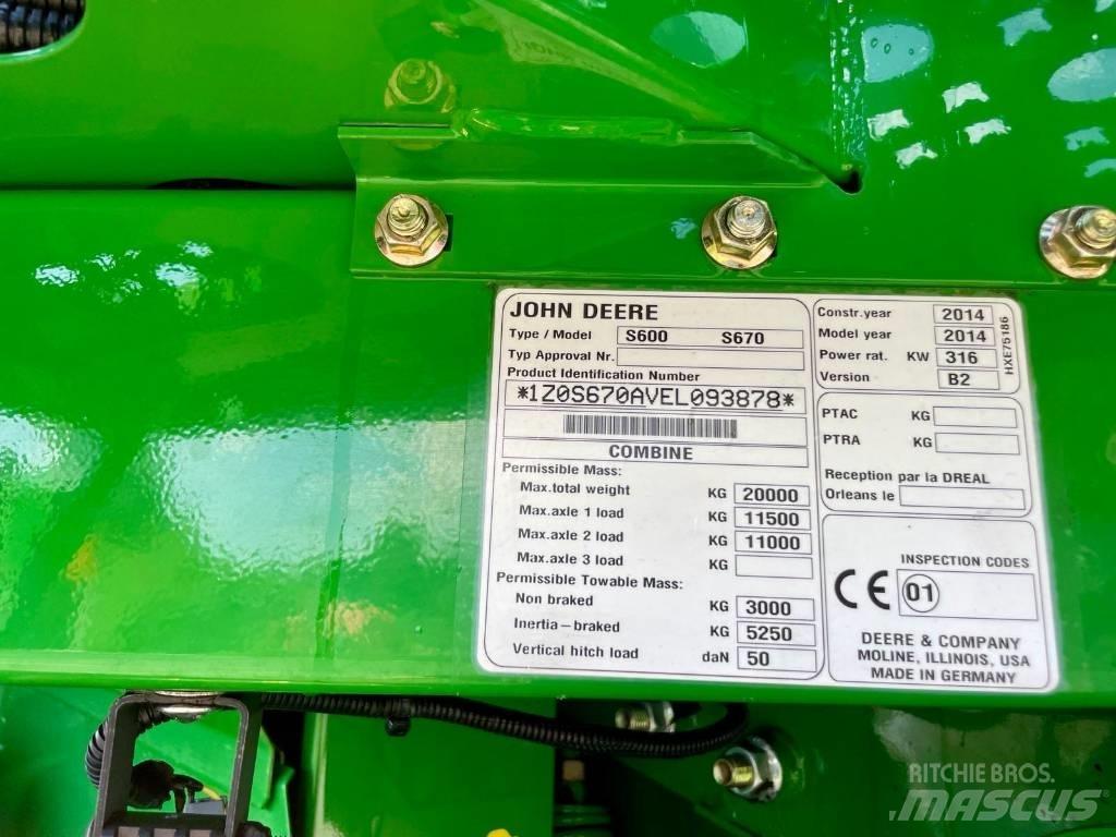 John Deere S 670 i Maaidorsmachines