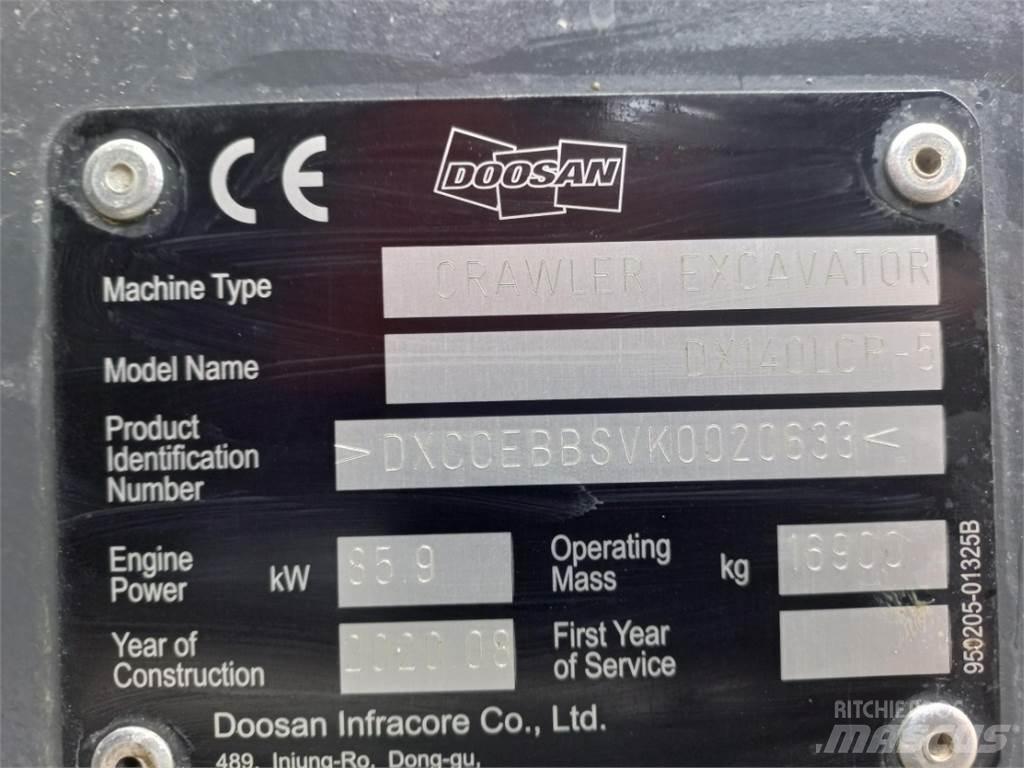 Develon DX140LCR-5 Rupsgraafmachines