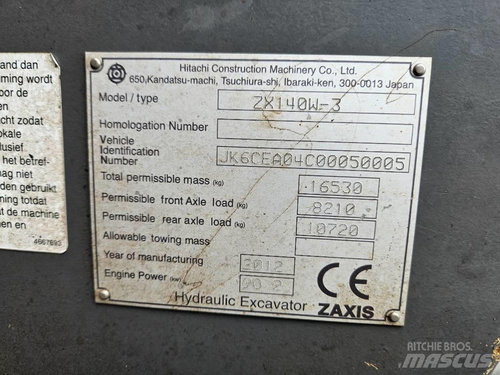 Hitachi ZX140W-3 Wielgraafmachines