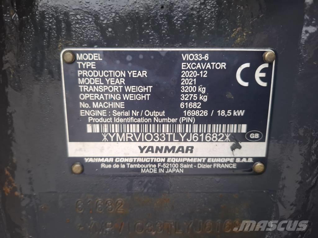 Yanmar Vio 33-6 Minigraafmachines < 7t