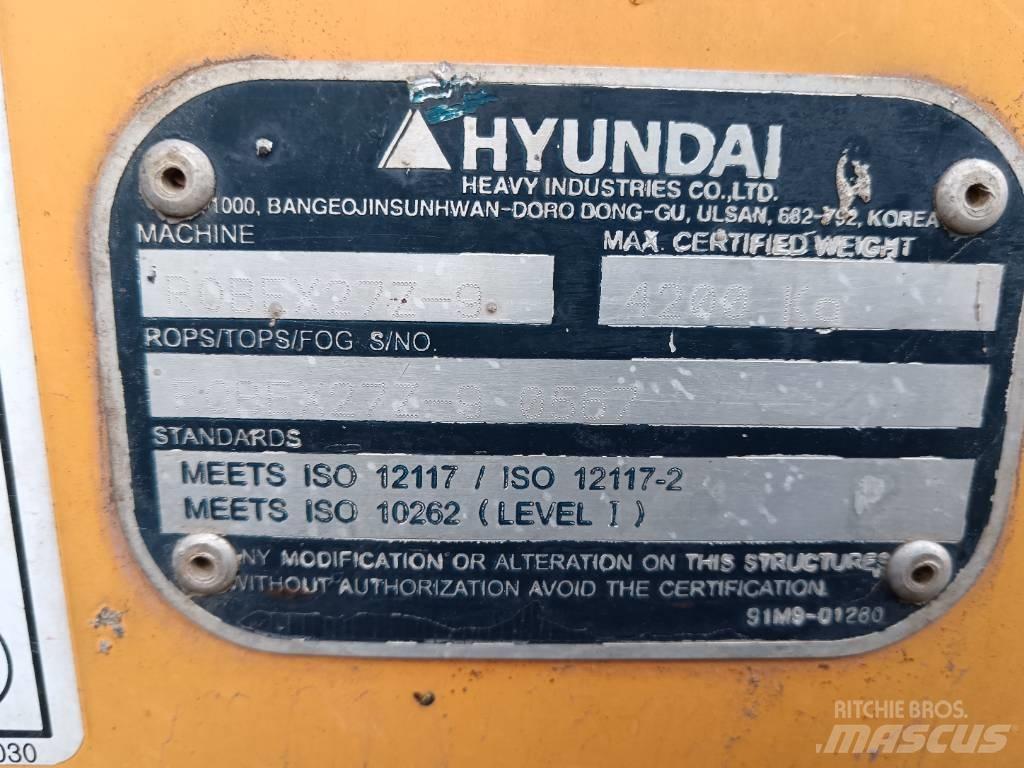 Hyundai Robex 27 Z-9 Minigraafmachines < 7t