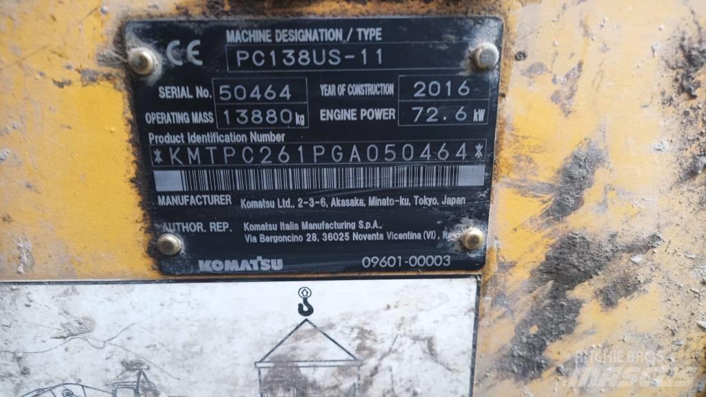 Komatsu PC 138 US Rupsgraafmachines
