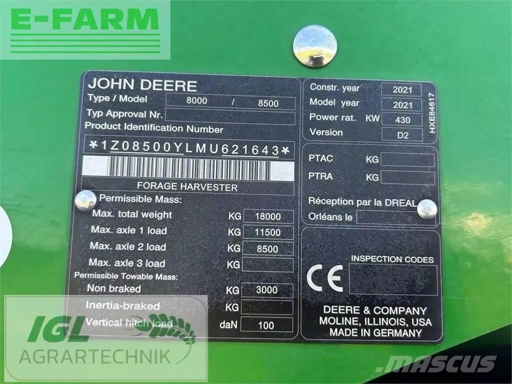 John Deere 8500i Zelfrijdende veldhakselaars