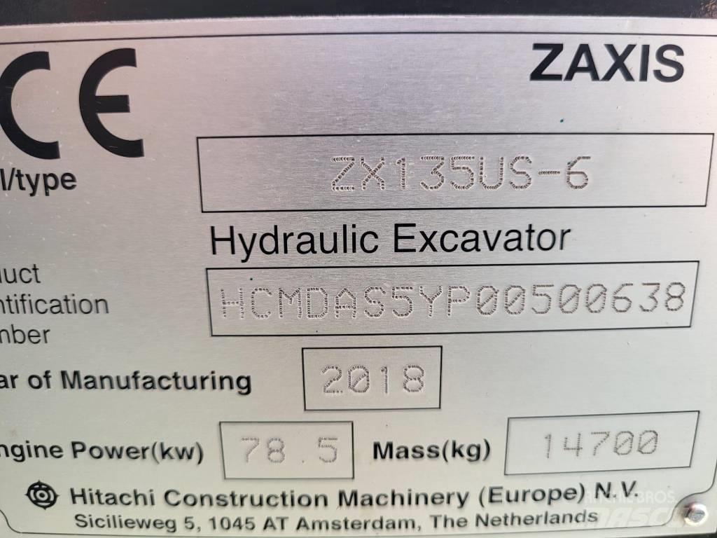 Hitachi ZX 135 US-6 Rupsgraafmachines