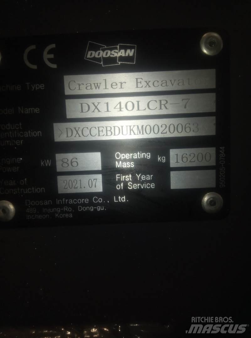 Doosan DX140LCR-7 Rupsgraafmachines