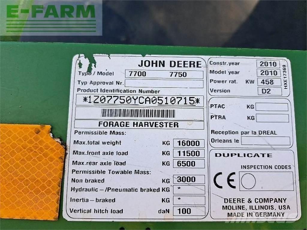 John Deere 7750 Zelfrijdende veldhakselaars