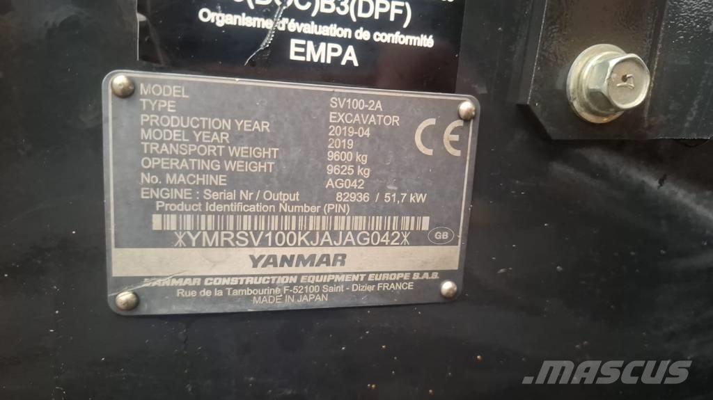 Yanmar SV 100-2A Midigraafmachines 7t - 12t