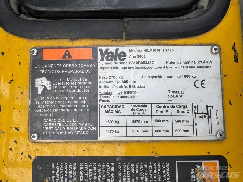 Yale GLP 16 AF F1775 LPG heftrucks