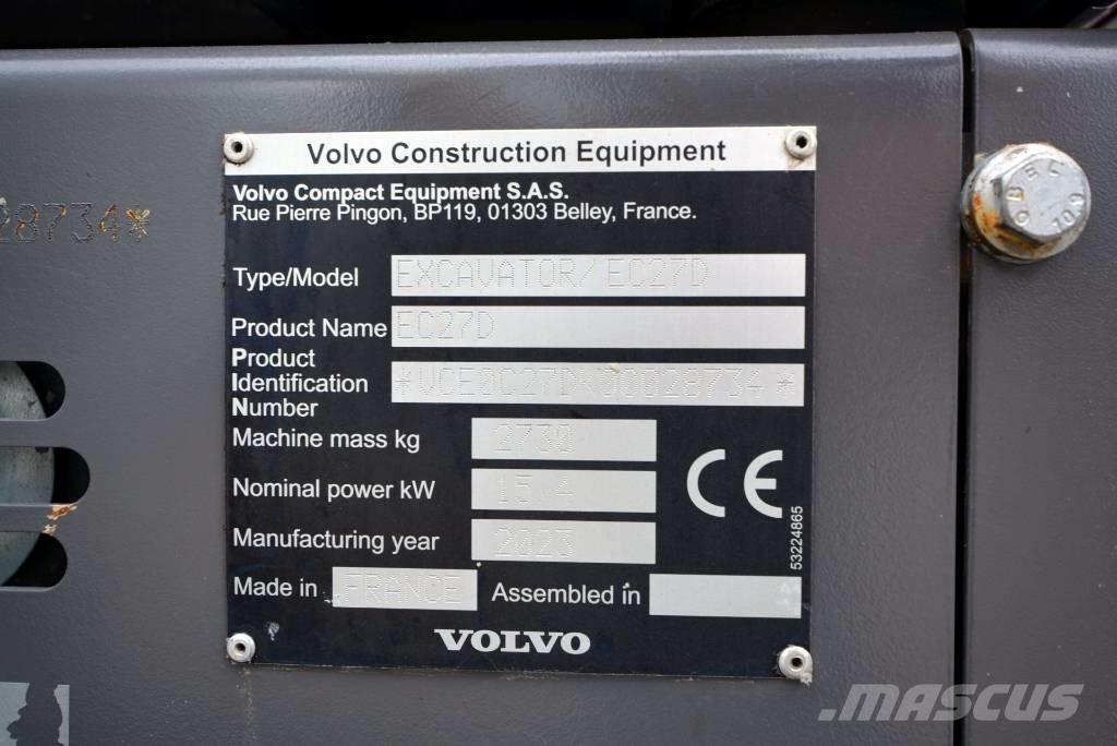 Volvo EC 27 D Minigraafmachines < 7t
