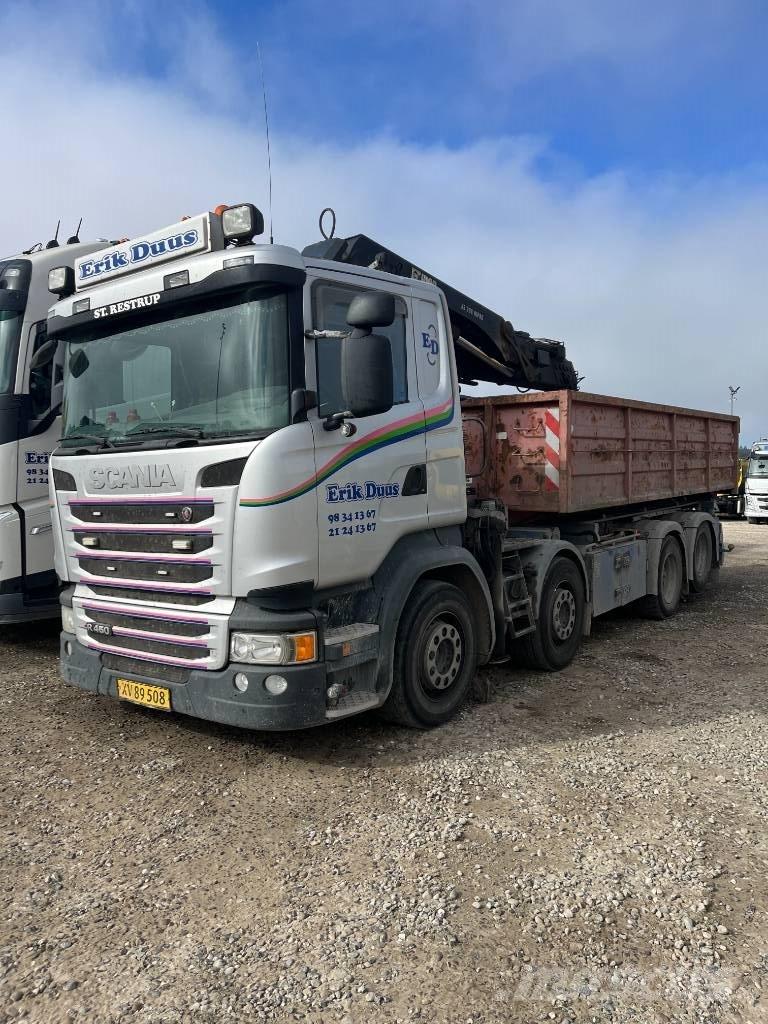 Scania R 450 Vlakke laadvloer met kraan