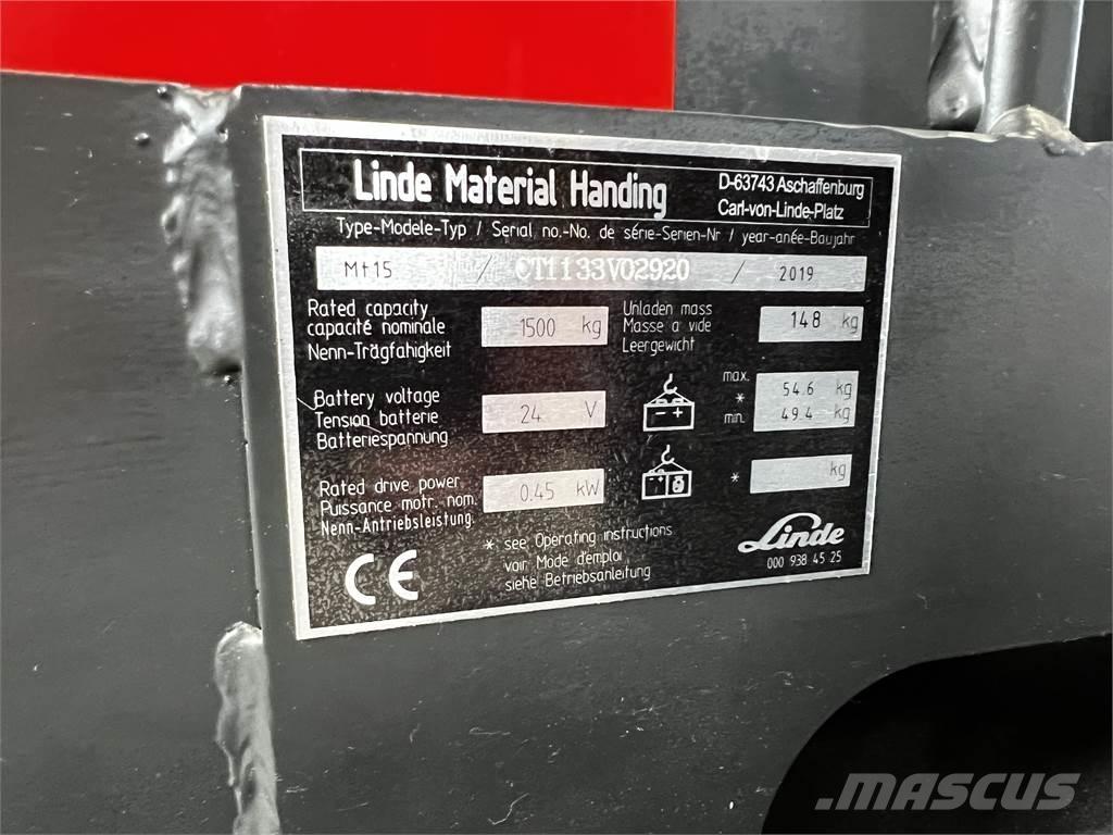 Linde MT15 Meeloop stapelaar