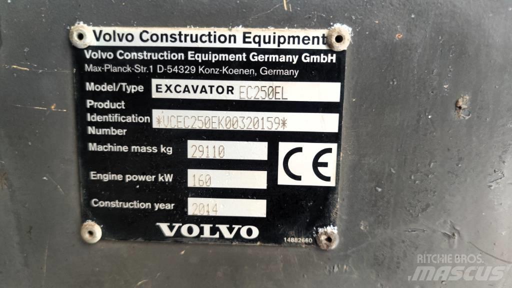 Volvo EC 250 EL Rupsgraafmachines