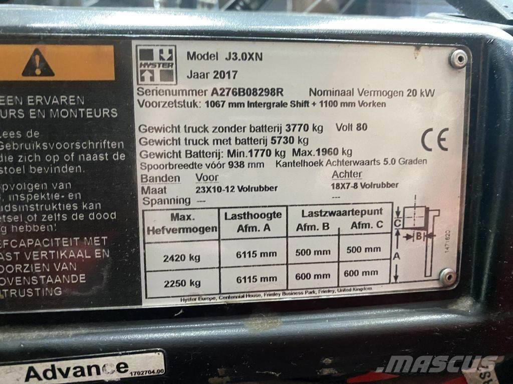 Hyster J3.0XN Elektrische heftrucks