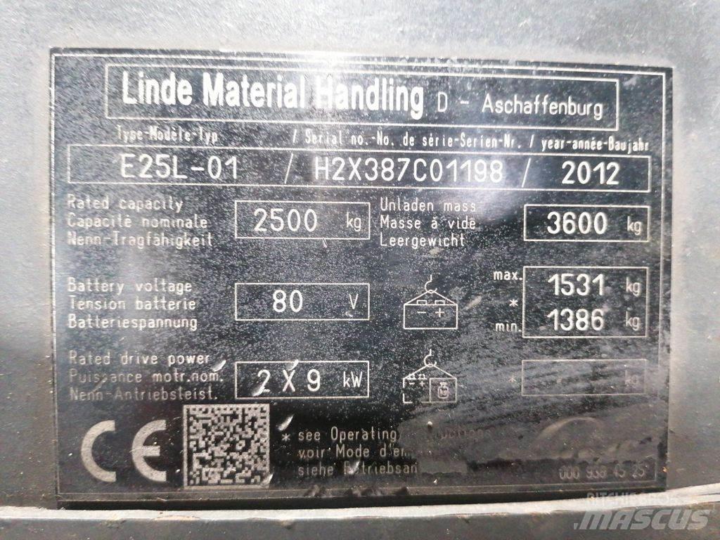Linde E25L-01 Elektrische heftrucks