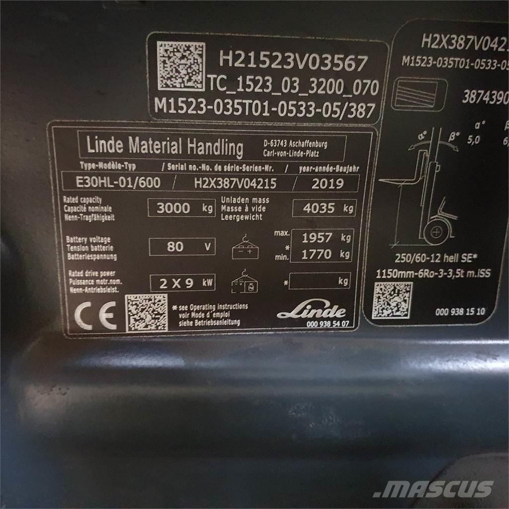 Linde E30/600HL Elektrische heftrucks