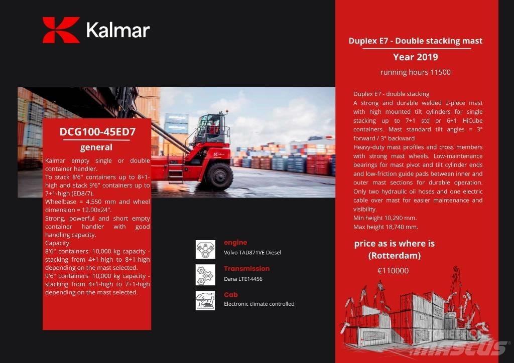 Kalmar DCG 100-45ED7 Containerheftrucks
