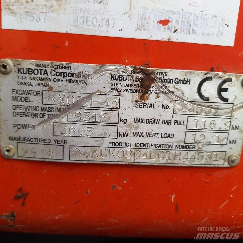 Kubota KX 080-4 Midigraafmachines 7t - 12t