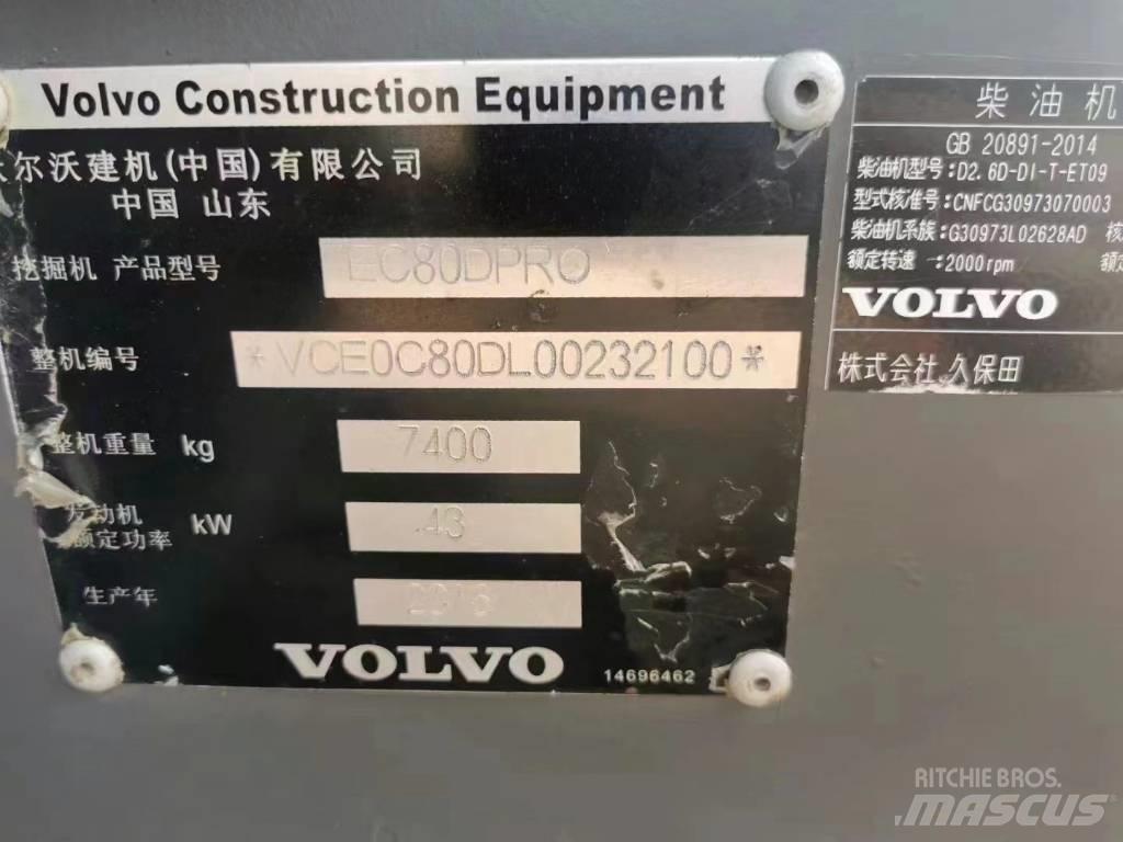 Volvo EC 80D PRO Rupsgraafmachines