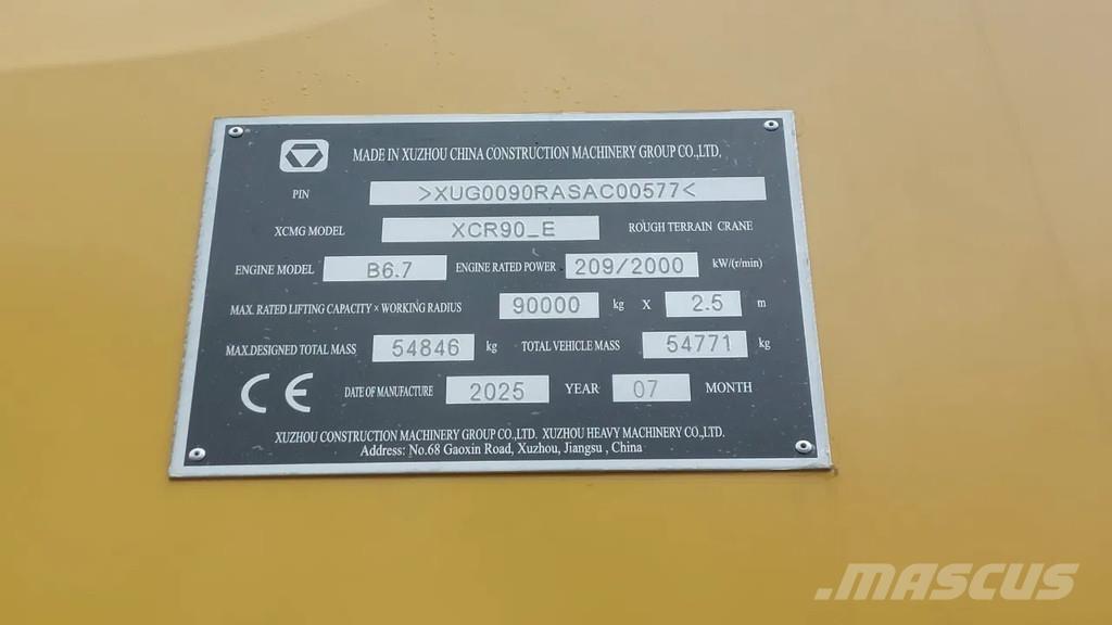XCMG XCR90_E Ruw terrein kranen