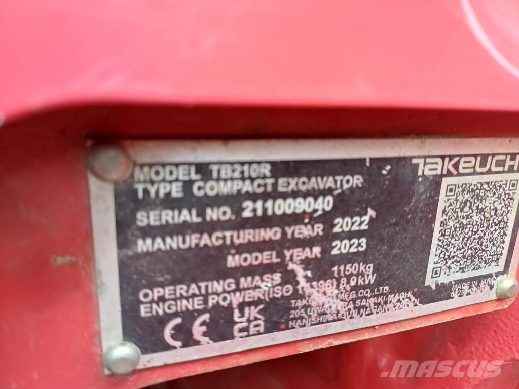 Takeuchi TB 210 R Minigraafmachines < 7t