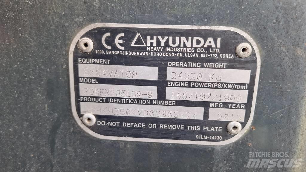 Hyundai 235 LCR-9 Rupsgraafmachines