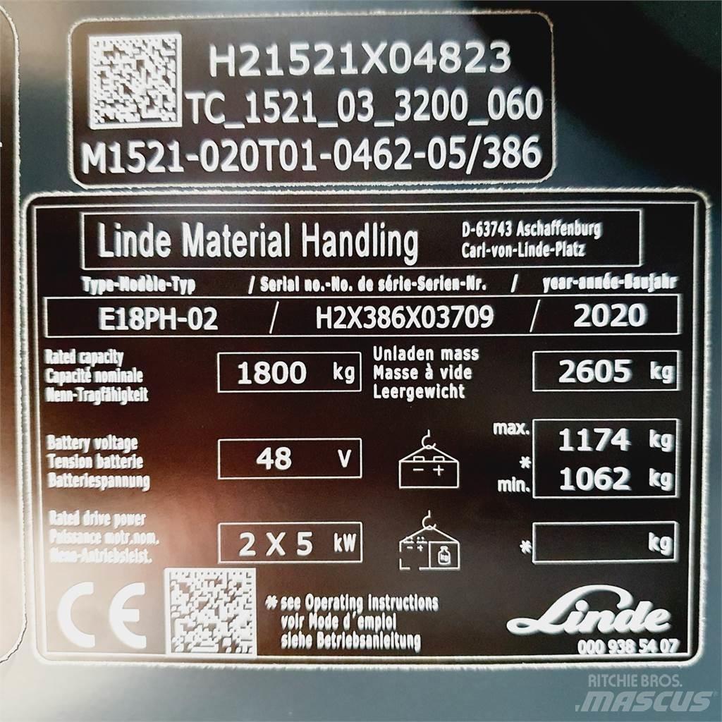 Linde E18PH Elektrische heftrucks