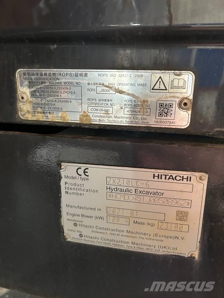 Hitachi ZX 210 LC-6 Rupsgraafmachines