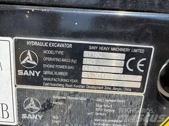 Sany SY 18 C Minigraafmachines < 7t