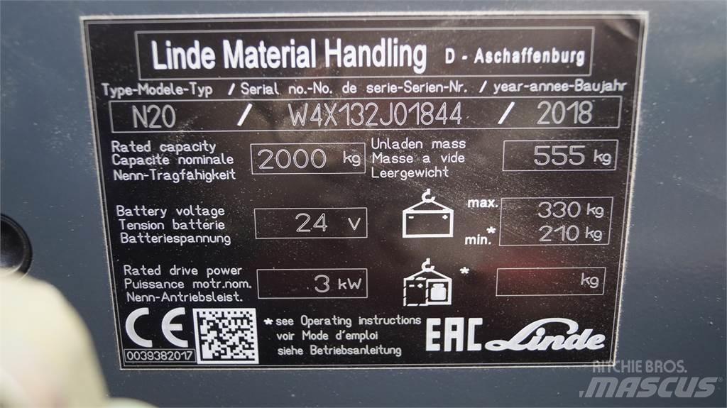 Linde N20 kurz Orderpicker voor laag niveau