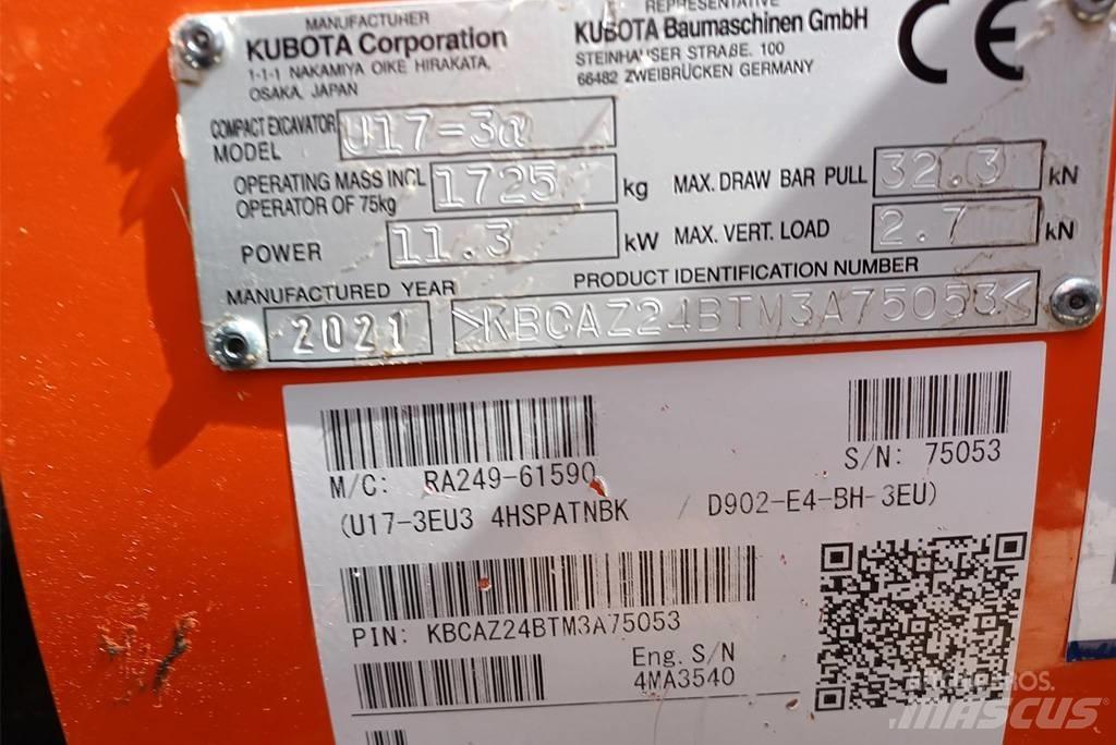 Kubota U 17-3 Minigraafmachines < 7t