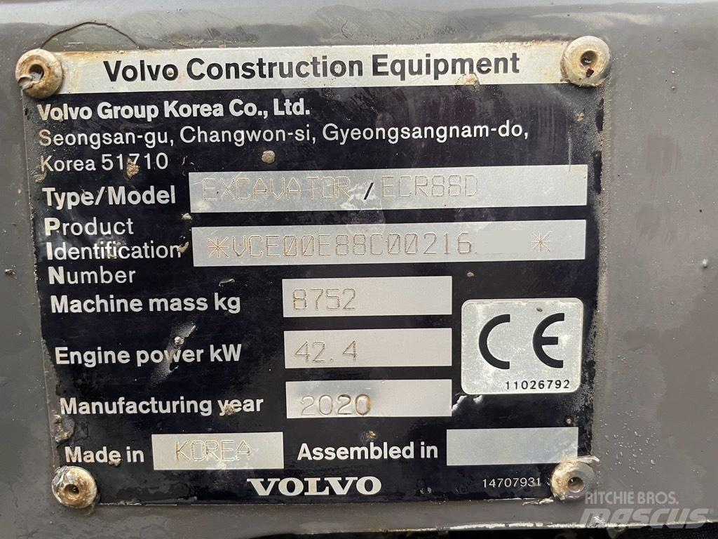 Volvo ECR 88 D PRO Midigraafmachines 7t - 12t