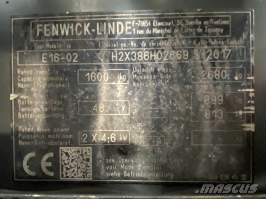 Linde E16 Elektrische heftrucks